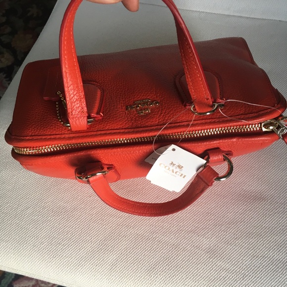 NWT Coach Mini Nolita Satchel In Polished Pebble Leather watermelon - Picture 16 of 16